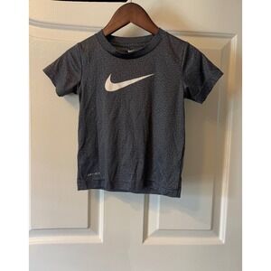 Nike Kids Dri-FIT Athletic Cut T-Shirt Gray Heather Swoosh Logo Size 3T